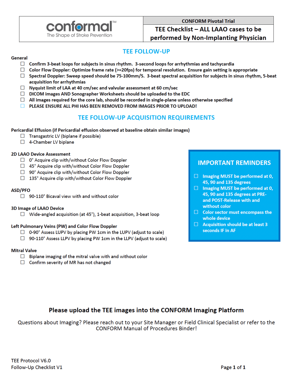 TEE ECHO Checklist Preview